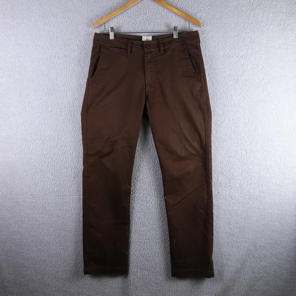 Devium Mens Brown Chino Pants Size 30 Made in USA Straight Leg Twill Workwear